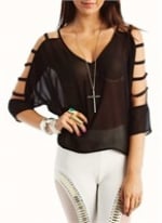 Arm cutout sheer top from Go Jane at Go Jane