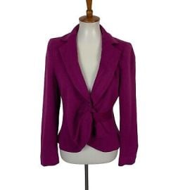 Armani Collezioni Womens Blazer 10 Wool Blend Purple eBay at eBay