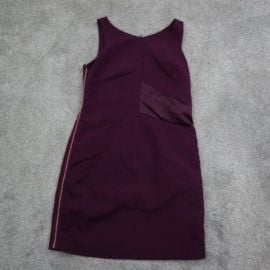 Armani Exchange Womens Sheath Dress Back Zip V Neck Sleeveless Maroon Size 10 eBay at eBay