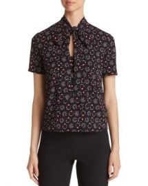 Armani Printed Tie-Neck Top Women - Bloomingdale s at Bloomingdales