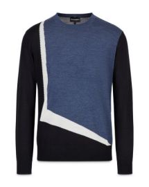 Armani Wool Color Block Sweater Bloomingdales at Bloomingdales