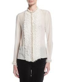 Arminda Button-Down Ruffled Chiffon Blouse at Bergdorf Goodman