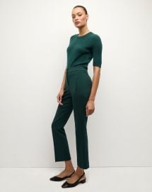 Arte High Waisted Pant in Dark Green at Veronica Beard