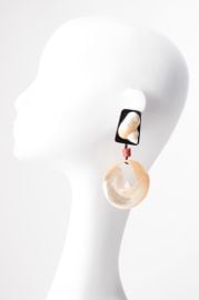 Artisan Oversized Nautilus Shell Slice Earrings at Recess