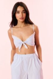 Arvine Cotton Pinstripe Bra Top at LoveShackFancy