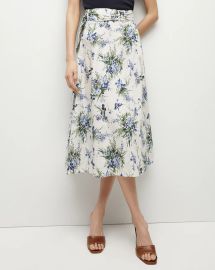 Arwen Cotton Skirt in Off-White Multi at Veronica Beard