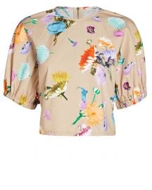 Arya Shirred Floral Cotton Top at Intermix