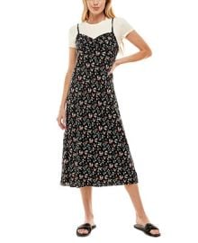 As U Wish Juniors Printed Midi Slip Dress With T-Shirt Reviews - Dresses - Juniors - Macys at Macys