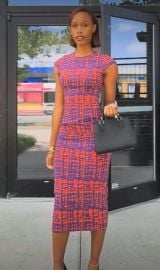 Ashantee Dress in Purple Tangerine Adire at D'iyanu
