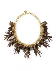 Ashley Pittman Majani Brown Quill and Labradorite Necklace at Neiman Marcus