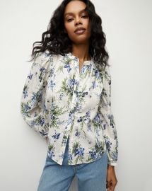 Ashlynn Cotton Top in Off-White Multi at Veronica Beard