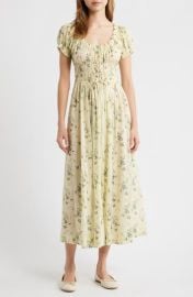 Ashlynn Floral Organic Cotton Voile Midi Dress at Nordstrom