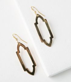 Ashram Window Design Gold Slim Earrings at Matr Boomie