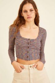 Ashton Ribbed Cropped Cardigan by Urban Outfitters at Urban Outfitters