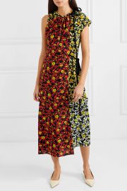 Asmmetric floral-print georgette dress at Net A Porter