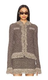 Asta Resort Bianca Fringe Jacket In Tobacco Sequin at Revolve