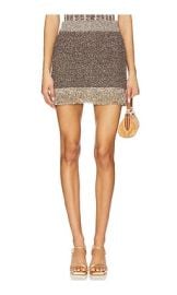Asta Resort Bianca Fringe Skirt In Tobacco Sequin at Revolve