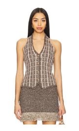 Asta Resort Bianca Vest In Tobacco Sequin at Revolve