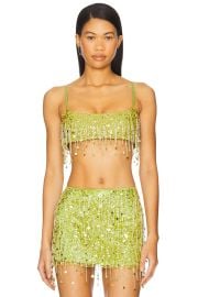 Asta Resort Yasmin Hand Beaded Bralette In Chartreuse at Revolve