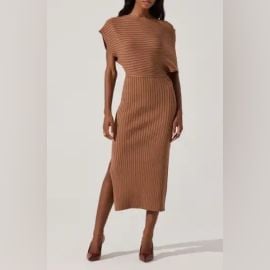 Astr Dresses Astr The Label Oneshoulder Wide Rib Sweater Dress Size Large Poshmark at Poshmark