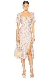 Astr The Label Lace Trimmed Milkmaid Dress In Purple Floral at Revolve