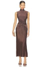 Astr The Label Riana Dress In Brown Metallic at Revolve