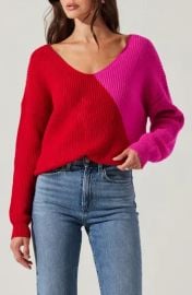 Astr Two Tone Twist Sweater at Nordstrom Rack