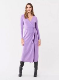 Astrid Wool-Cashmere Midi Wrap Dress at Orchard Mile