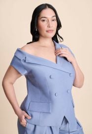 Asym Neckline Short Sleeve Blazer ELOQUII at Eloquii