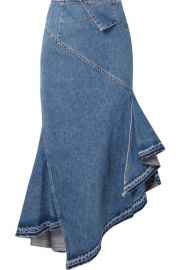 Asymmetric Denim Midi Skirt  Monse at Net A Porter