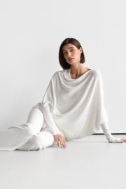 Asymmetric Draped | Ivory | Seamless Knit at Jaki