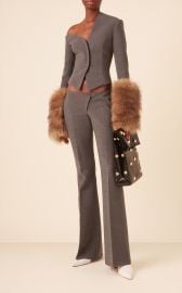 Asymmetric Faux Fur-Trimmed Jacket By Awake Mode at Moda Operandi