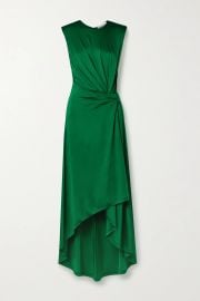 Asymmetric Gathered Stretch-Jersey Midi Dress by Monse at Net A Porter