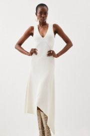 Asymmetric Hem Knit Midi Dress at Karen Millen