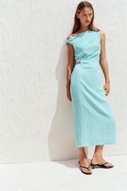 Asymmetric Midi Dress With Applique at Zara