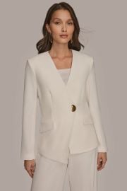 Asymmetric One Button Blazer Blazer Donna Karan at Donna Karan