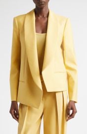 Asymmetric Open Front Silk Canvas Blazer at Nordstrom