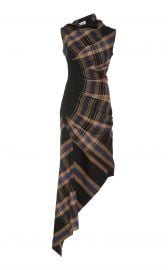 Asymmetric Plaid Crepe Midi Dress by Monse at Moda Operandi