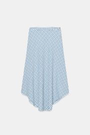 Asymmetric Plaid Midi Skirt at Zara