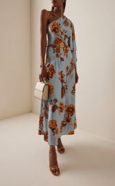 Asymmetric Printed Silk Maxi Dress By Oscar De La Renta at Moda Operandi
