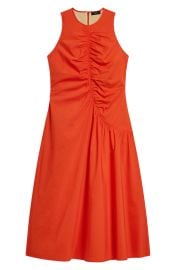 Asymmetric Ruched Sleeveless Midi Dress at Nordstrom