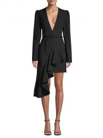 Asymmetric Ruffled Belted Mini A-Line Dress by Michael Kors at Saks Fifth Avenue