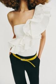 Asymmetric Ruffled Bodysuit at Zara