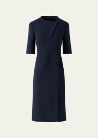 Asymmetric Slit Short-Sleeve Midi Dress at Bergdorf Goodman