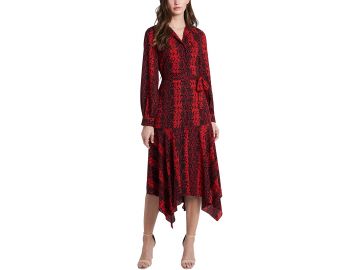 Asymmetric Snake Print Shirt Dress by Vince Camuto at Zappos