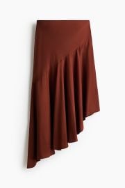 Asymmetric Viscose Skirt in Rust Brown at H&M