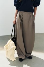 Asymmetric Waist Pleated Trousers at Zara