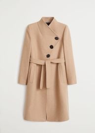 Asymmetric Wool Coat at Mango