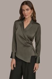 Asymmetric Wrap Effect Blouse Blouse Donna Karan at Donna Karan