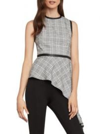 Asymmetric houndstooth drape top at Saks Off 5th